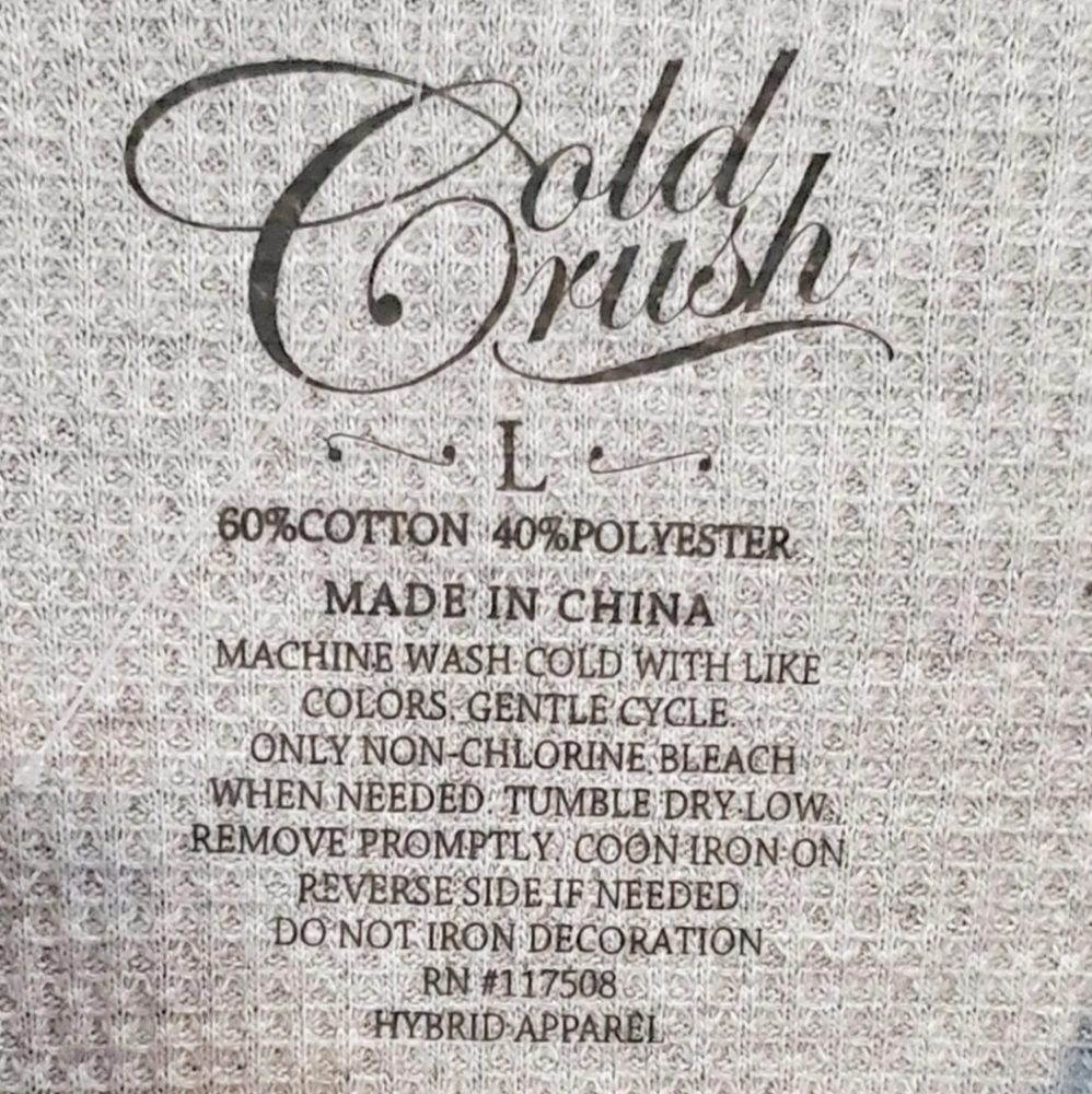 Cold Crush Graphic Crop Sweatshirt Grey Multi Size L - Picture 10 of 13